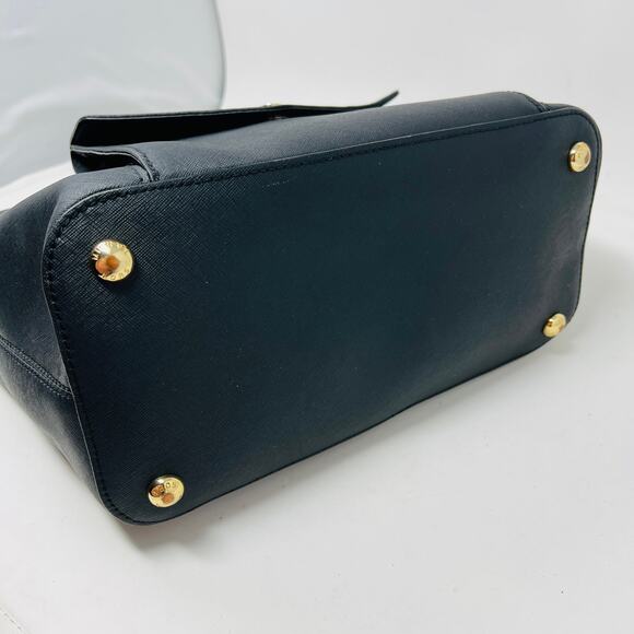 Michael Kors Small Tote Bag Black Gold Buckle Casual - Picture 4 of 11